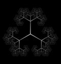 Flat Vector Computer Generated L-system Branching Triple Fractal Generative Art Royalty Free Stock Photo