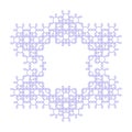 Flat Vector Computer Generated Reverse Koch Island L-system Fractal