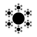 Flat Vector Computer Generated Snowflake Fractal Generative Art Royalty Free Stock Photo