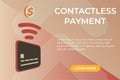 Flat vector Concept of contactless payment page Royalty Free Stock Photo