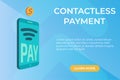 Flat vector Concept of contactless payment page