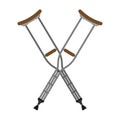 Flat vector crutches isolated on white background