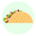 Flat vector delicious tacos Royalty Free Stock Photo