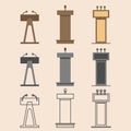 Flat vector design in icon set lectern.