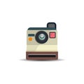 Polaroid Vintage Camera Flat Design vector image Royalty Free Stock Photo