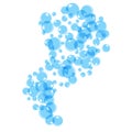 Flying bubbles of soap suds Flat vector