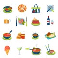 Flat vector food and drink infographic icon: restaurant menu Royalty Free Stock Photo