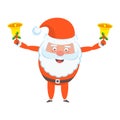 Flat vector funny happy Santa Claus character