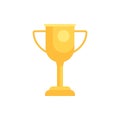 Flat Vector Golden Cup Trophy on White Background Representing Victory and Reward Royalty Free Stock Photo