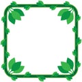 Flat Vector Green Leafy Border