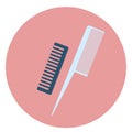 Flat vector hairdressing combs, barber hair combs