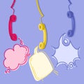 Retro handset, with speech bubble Royalty Free Stock Photo