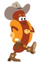 Flat Vector Hot Dog Cowboy