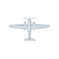 Flat vector icon of airplane with propeller on nose. Air transport. Aviation theme. Element for poster or game