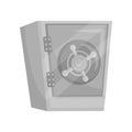 Flat vector icon of closed metal safe. Strong cabinet for storage of money and valuables Royalty Free Stock Photo