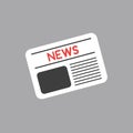 Vector icon concept of newspaper on grey background Royalty Free Stock Photo