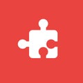 Vector icon concept of puzzle piece on red background Royalty Free Stock Photo