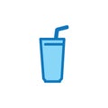 Flat vector icon drink glass, vector illustration Royalty Free Stock Photo