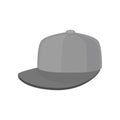 Flat Vector Icon Of Gray Baseball Cap. Hat With Hard Sun Visor. Unisex Headwear. Trendy Accessory