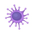 Flat vector icon of hepatitis C virus. Round-shaped bacteria under microscope. Dangerous microorganism Royalty Free Stock Photo