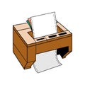 Flat Vector icon - illustration of printer icon isolated on white in EPS10 Royalty Free Stock Photo