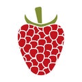 Flat vector icon red raspberry fruit for apps and websites