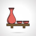 Flat vector icon for red sake set Royalty Free Stock Photo