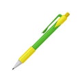 Flat vector icon of retractable ballpoint pen. Item for writing and drawing. School or office supply Royalty Free Stock Photo