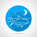 Flat vector icon for shark Royalty Free Stock Photo