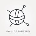 Flat vector icons with ball of threads