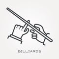 Flat vector icons with billiards