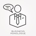 Flat vector icons with business monologue