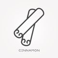 Flat vector icons with cinnamon