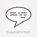 Flat vector icons with cloud and text Royalty Free Stock Photo