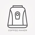 Flat vector icons with coffee maker Royalty Free Stock Photo