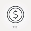 Flat vector icons with coin