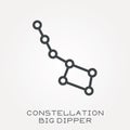 Flat vector icons with constellation big dipper Royalty Free Stock Photo