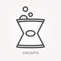 Flat vector icons with crisps