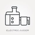 Flat vector icons with electric juicer