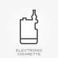 Flat vector icons with electronic cigarette Royalty Free Stock Photo