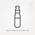 Flat vector icons with electronic cigarette Royalty Free Stock Photo