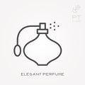 Flat vector icons with elegant perfume