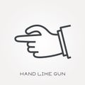 Flat vector icons with hand like gun