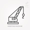 Flat vector icons with hoisting machine Royalty Free Stock Photo