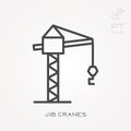 Flat vector icons with jib cranes Royalty Free Stock Photo