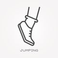 Flat vector icons with jumping