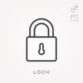 Flat vector icons with lock