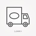 Flat vector icons with lorry