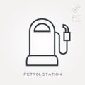 Flat vector icons with petrol station Royalty Free Stock Photo