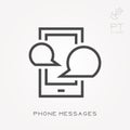 Flat vector icons with phone messages